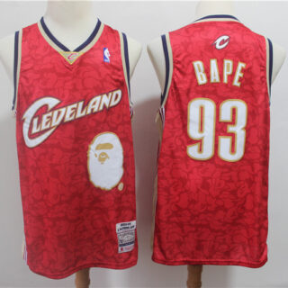 Cavaliers 93 Bape Red 2003-04 Hardwood Classics Jersey