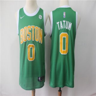 Celtics 0 Jayson Tatum Green 2018-19 Earned Edition Nike Swingman Jersey
