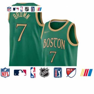 Celtics #7 Jaylen Brown Green Basketball Swingman City Edition 2019 20 Jersey