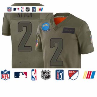 Chargers #2 Easton Stick Camo Men's Stitched Football Limited 2019 Salute To Service Jersey
