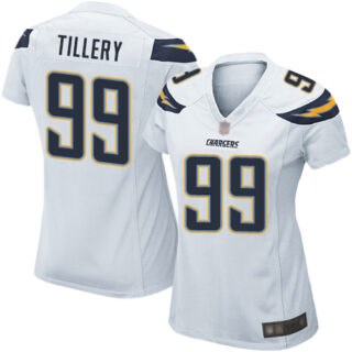 Chargers #99 Jerry Tillery White Women's Stitched Football Elite Jersey