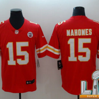 Cheap Super Bowl LV 2021 Men Kansas City Chiefs 15 Mahomes Red Vapor Untouchable Player Nike Limited NFL Jerseys