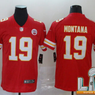 Cheap Super Bowl LV 2021 Men Kansas City Chiefs 19 Montana Red Nike Vapor Untouchable Limited NFL Jersey