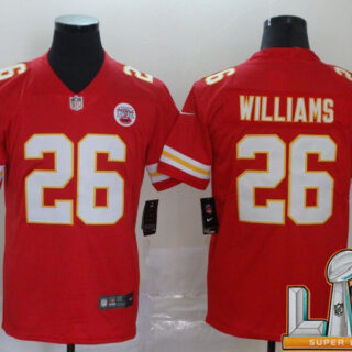 Cheap Super Bowl LV 2021 Men Kansas City Chiefs 26 Williams Red Nike Vapor Untouchable Limited NFL Jersey