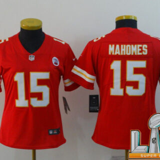 Cheap Super Bowl LV 2021 Women Kansas City Chiefs 15 Mahomes Red Nike Vapor Untouchable Limited NFL Jersey