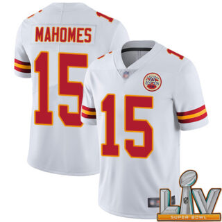 Cheap Super Bowl LV 2021 Kansas City Chiefs 15 Mahomes Patrick White Vapor Untouchable Limited Player Football Nike NFL Jersey