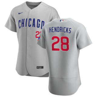 Chicago Cubs #28 Kyle Hendricks Men's Nike Gray Road 2020 Authentic Team Jersey