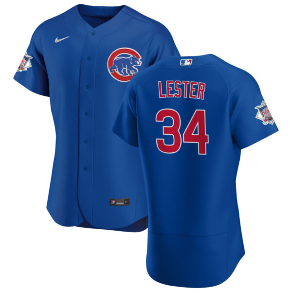 Chicago Cubs #34 Jon Lester Men's Nike Royal Alternate 2020 Authentic Player Jersey