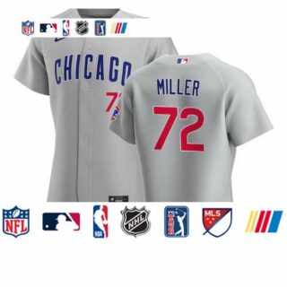 Chicago Cubs #72 Tyson Miller Men's Nike Gray Road 2020 Authentic Team Jersey