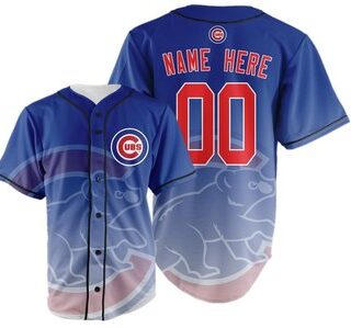 Chicago Cubs Big Logo Print Men's All Stitched Customized Jersey