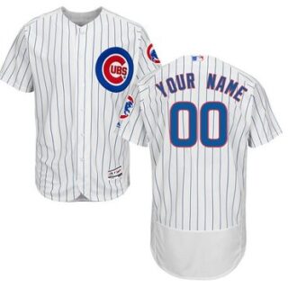 Chicago Cubs White Men's Flexbase Customized Jersey