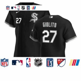 Chicago White Sox #27 Lucas Giolito Men's Nike Black Alternate 2020 Authentic Player MLB Jersey
