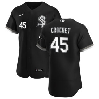 Chicago White Sox #45 Garrett Crochet Men's Nike Black Alternate 2020 Authentic Player MLB Jersey