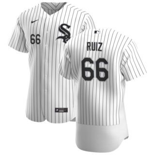 Chicago White Sox #66 Jose Ruiz Men's Nike White Home 2020 Authentic Player MLB Jersey