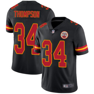 Chiefs #34 Darwin Thompson Black Men's Stitched Football Limited Rush Jersey