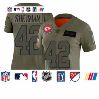 Chiefs #42 Anthony Sherman Camo Women's Stitched Football Limited 2019 Salute to Service Jersey