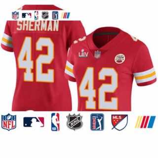 Chiefs #42 Anthony Sherman Red Team Color Super Bowl LIV Bound Women's Stitched Football Vapor Untouchable Limited Jersey