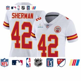 Chiefs #42 Anthony Sherman White Super Bowl LIV Bound Women's Stitched Football Vapor Untouchable Limited Jersey