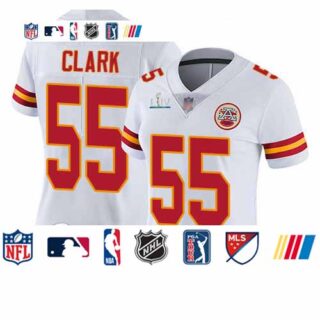 Chiefs #55 Frank Clark White Super Bowl LIV Bound Women's Stitched Football Vapor Untouchable Limited Jersey