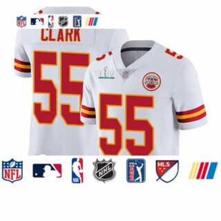 Chiefs #55 Frank Clark White Super Bowl LIV Bound Youth Stitched Football Vapor Untouchable Limited Jersey
