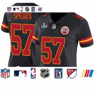 Chiefs #57 Breeland Speaks Black Super Bowl LIV Bound Women's Stitched Football Limited Rush Jersey