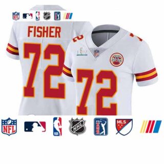 Chiefs #72 Eric Fisher White Super Bowl LIV Bound Women's Stitched Football Vapor Untouchable Limited Jersey