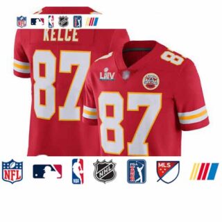 Chiefs #87 Travis Kelce Red Team Color Super Bowl LIV Bound Youth Stitched Football Vapor Untouchable Limited Jersey