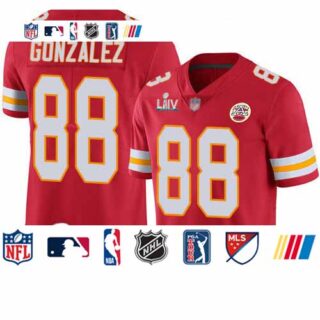 Chiefs #88 Tony Gonzalez Red Team Color Super Bowl LIV Bound Men's Stitched Football Vapor Untouchable Limited Jersey