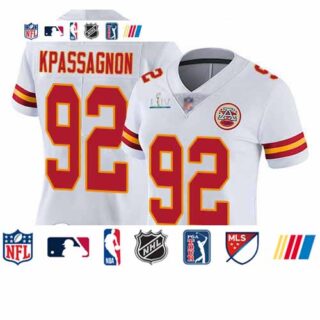 Chiefs #92 Tanoh Kpassagnon White Super Bowl LIV Bound Women's Stitched Football Vapor Untouchable Limited Jersey