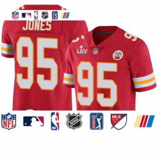 Chiefs #95 Chris Jones Red Team Color Super Bowl LIV Bound Men's Stitched Football Vapor Untouchable Limited Jersey
