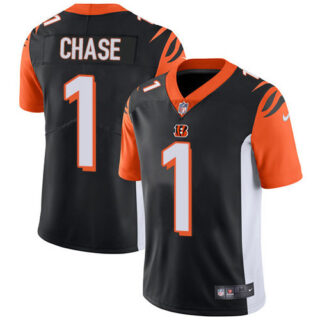 Cincinnati Bengals #1 Ja'Marr Chase Nike 100th Season Vapor Limited Jersey Black