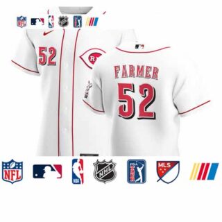 Cincinnati Reds #52 Kyle Farmer Men's Nike White Home 2020 Authentic Player MLB Jersey