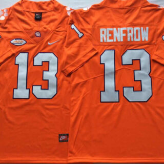 Clemson Tigers 13 Hunter Renfrow Orange Nike College Football Jersey