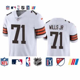 Cleveland Browns #71 Jedrick Wills Men's Nike White 2020 NFL Draft Vapor Limited Jersey