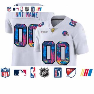 Cleveland Browns Custom Men's White Nike Multi-Color 2020 NFL Crucial Catch Limited NFL Jersey