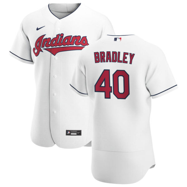 Cleveland Indians #40 Bobby Bradley Men's Nike White Home 2020 Authentic Team MLB Jersey