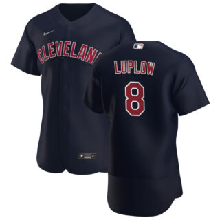 Cleveland Indians #8 Jordan Luplow Men's Nike Navy Alternate 2020 Authentic Player MLB Jersey