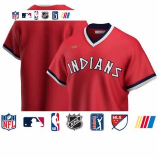Cleveland Indians Nike Road Cooperstown Collection Team MLB Jersey Red