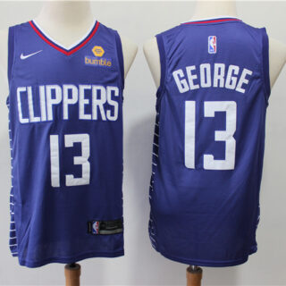 Clippers 13 Paul George Blue Nike Swingman Jersey