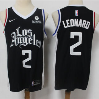 Clippers 2 Kawhi Leonard Black 2021 City Edition Nike Swingman Jersey