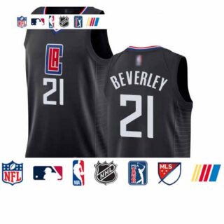 Clippers #21 Patrick Beverley Black Basketball Swingman Statement Edition Jersey