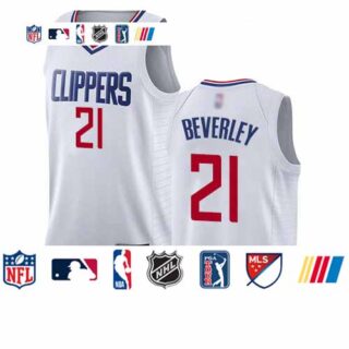 Clippers #21 Patrick Beverley White Basketball Swingman Association Edition Jersey
