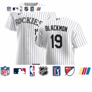 Colorado Rockies #19 Charlie Blackmon Men's Nike White Home 2020 Authentic Player MLB Jersey