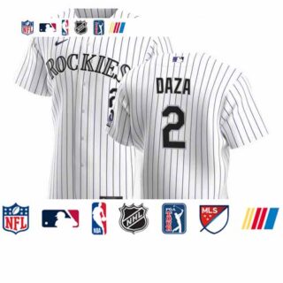 Colorado Rockies #2 Yonathan Daza Men's Nike White Home 2020 Authentic Player MLB Jersey