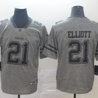 Cowboys 21 Ezekiel Elliott Gray Gridiron Gray Vapor Untouchable Limited Jersey
