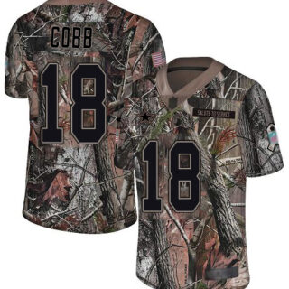 Cowboys #18 Randall Cobb Camo Youth Stitched Football Limited Rush Realtree Jersey