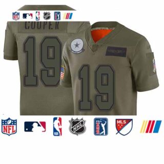 Cowboys #19 Amari Cooper Camo Youth Stitched Football Limited 2019 Salute to Service Jersey