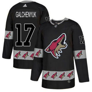 Coyotes #17 Alex Galchenyuk Black Authentic Team Logo Fashion Stitched Hockey Jersey