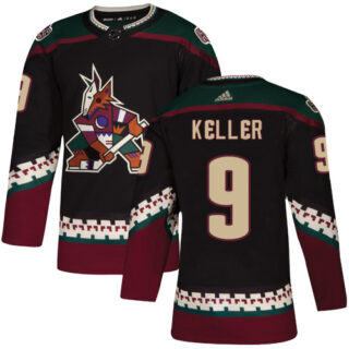 Coyotes #9 Clayton Keller Black Alternate Authentic Stitched Hockey Jersey