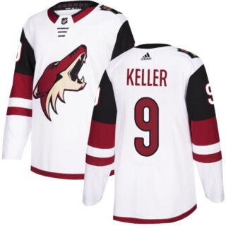 Coyotes #9 Clayton Keller White Road Authentic Stitched Hockey Jersey